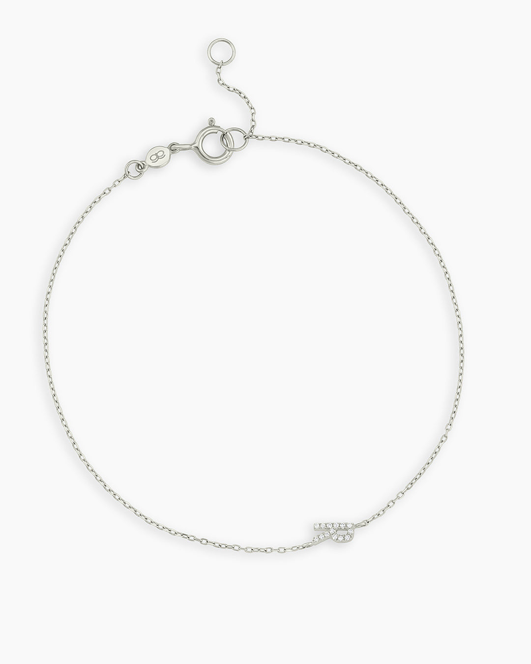 Diamond Pavé Alphabet Bracelet - Personalized Initial Letter Bracelet for Women, Sterling Silver or Gold Plated, Elegant Gift for Birthday, Anniversary, Valentine's Day | Perfect for Everyday Wear & Special Occasions