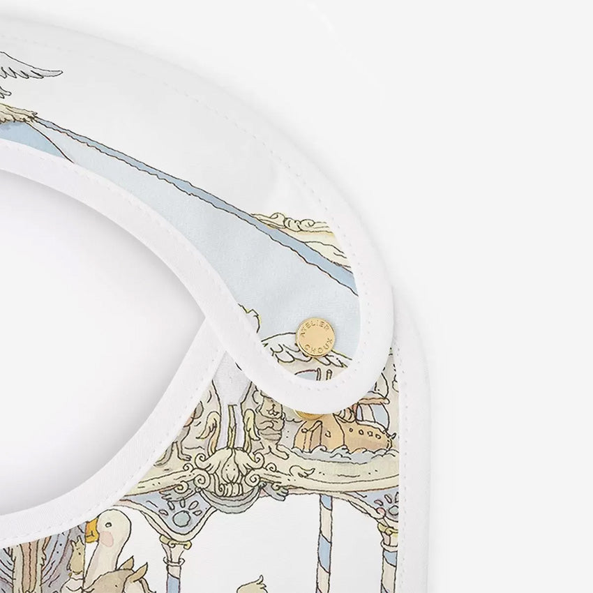 Atelier Choux Premium Satin Baby Bibs - Soft & Absorbent for Mess-Free Feeding - Perfect for Infants & Toddlers at Home or On-the-Go