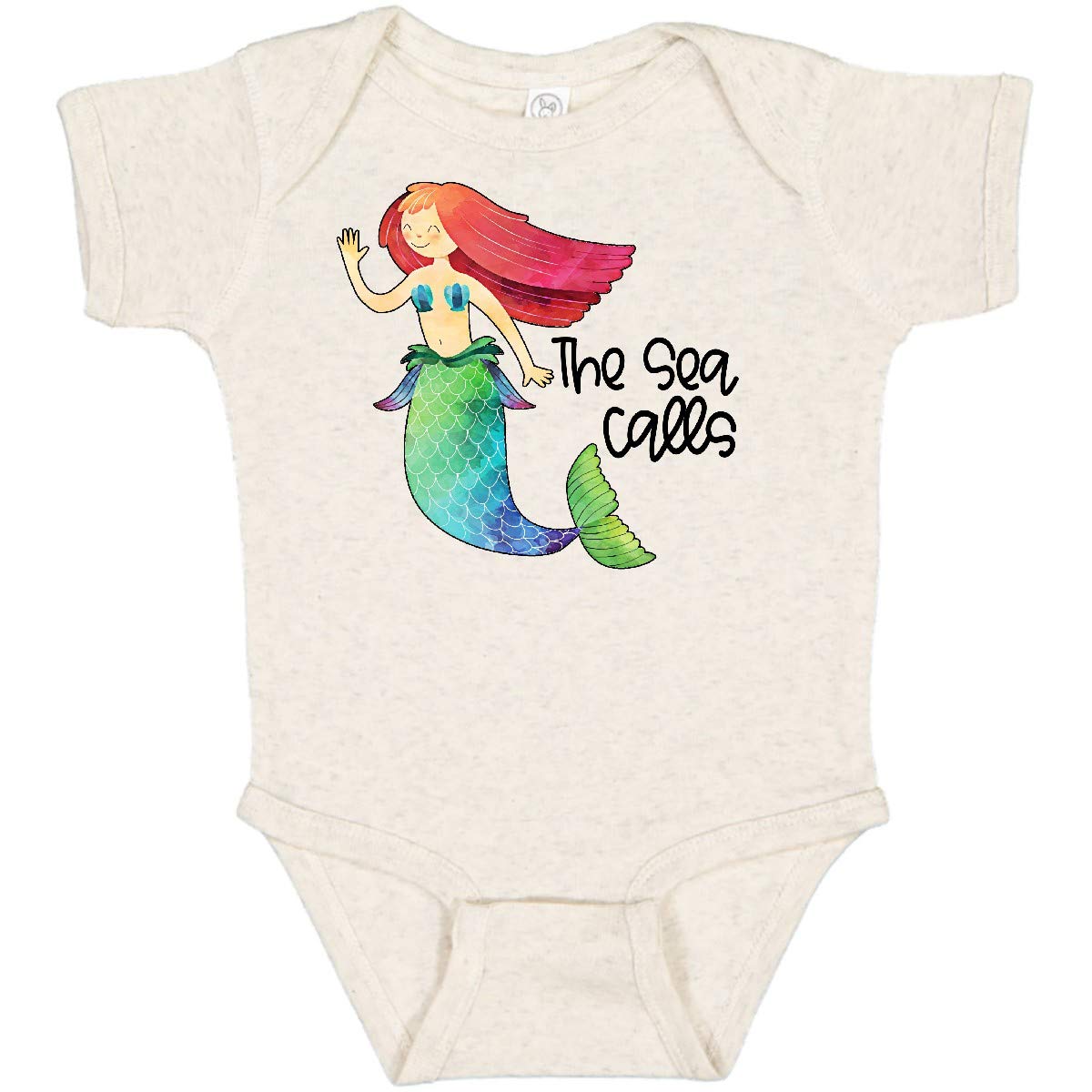Inktastic The Sea Calls Mermaid with Red Hair Baby Bodysuit - Soft Cotton Infant Onesie for Newborns & Toddlers - Perfect for Beach Trips, Pool Parties & Mermaid-Themed Birthday Outfits