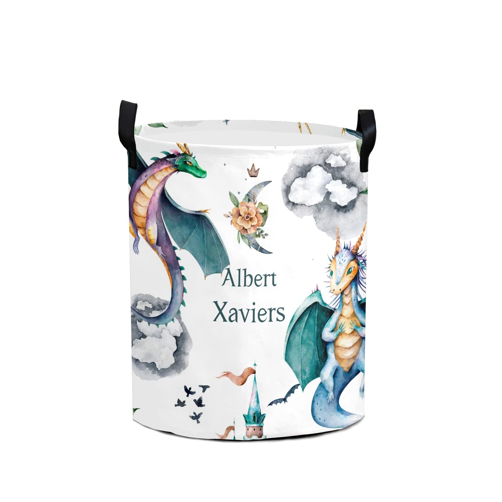 Little Knight Princess Castle Dragon Storage Bin - Waterproof Oxford Fabric Laundry Hamper, Toy Organizer & Gift Basket for Nursery, Bedroom, Kids Room - Perfect for Clothes Storage, Toy Organization & Baby Essentials