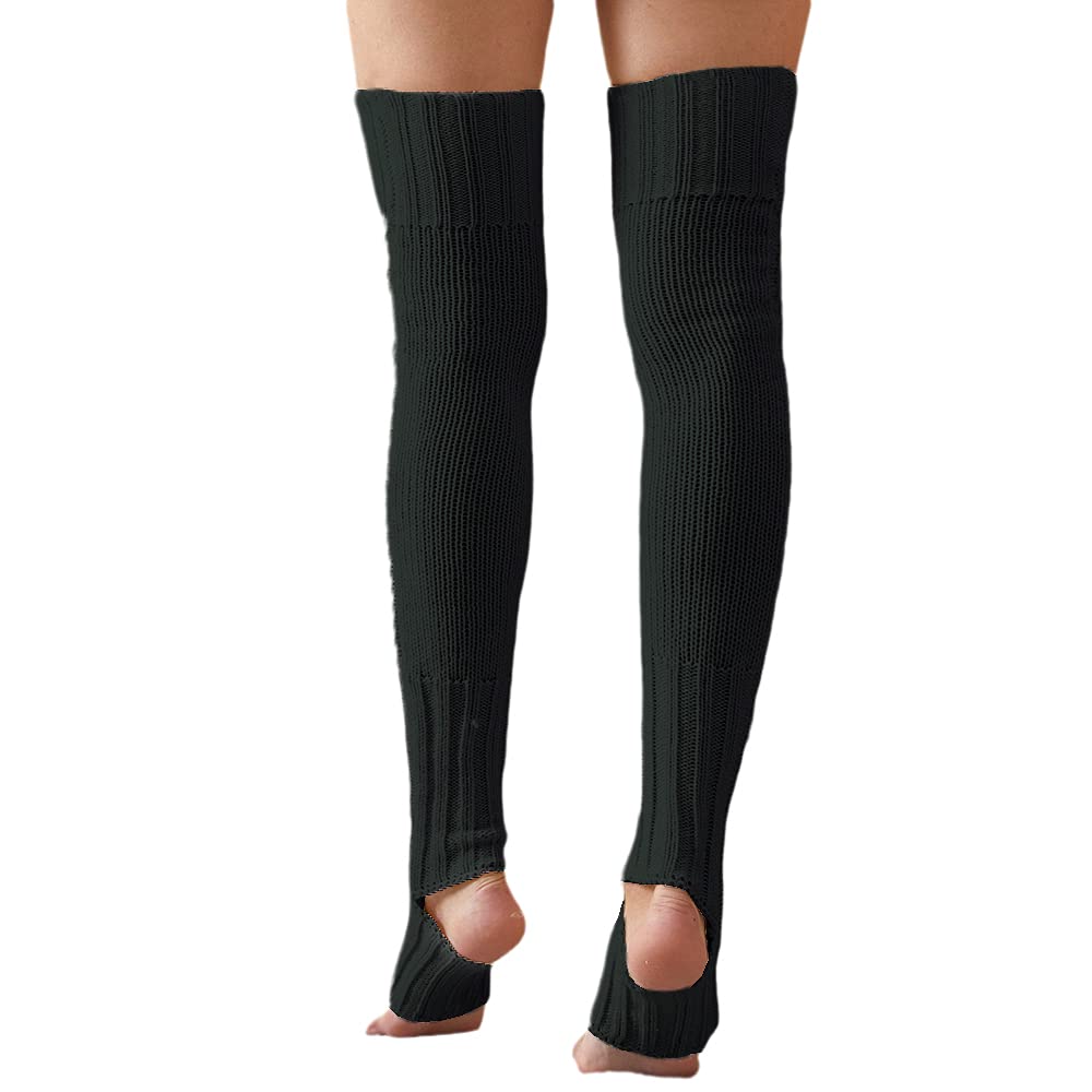 SherryDC Women's Cable Knit Thigh High Leg Warmers - Over Knee Footless Boot Socks for Winter Fashion, Dance, Yoga & Outdoor Activities