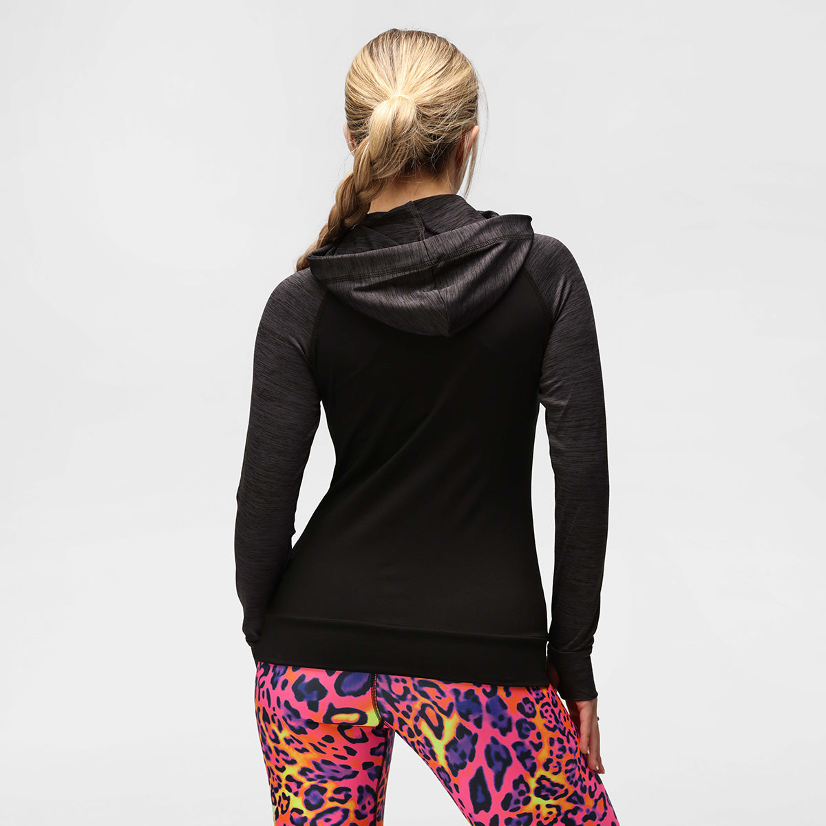 TKB Women's Slate Melange Zip-Up Hoodie - Cozy Fleece Pullover for Casual Wear, Gym, and Outdoor Activities