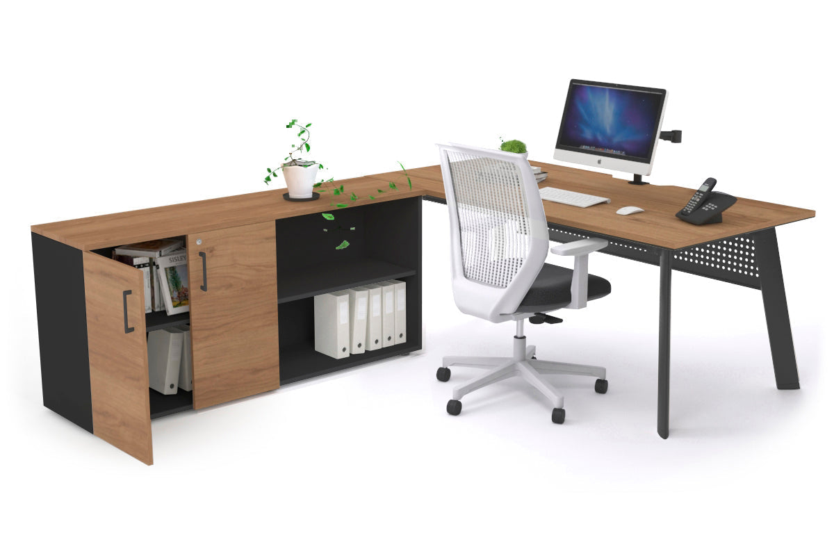 Switch Executive Setting With Uniform Spine Black Frame [1600L x 800W with Cable Scallop] - Premium Office Desk for Modern Workspaces