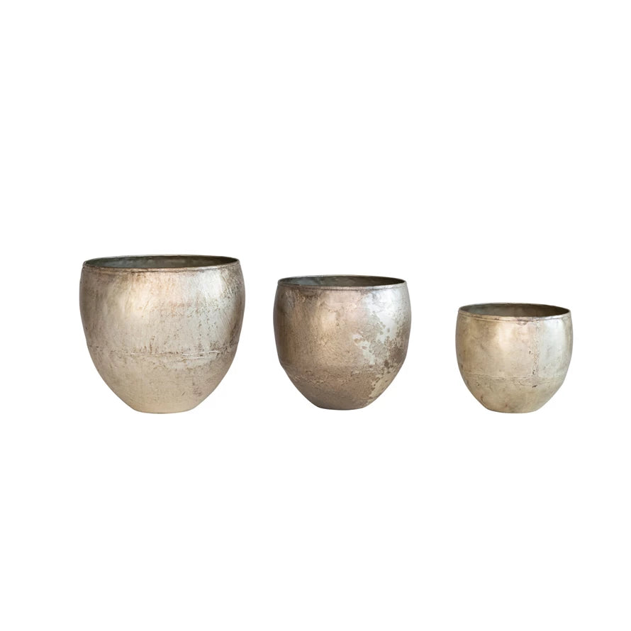 Sanctuary Metal Planters - Durable Indoor & Outdoor Garden Pots for Plants, Flowers, Succulents - Perfect for Patio, Balcony, Home Decor, and Office Spaces