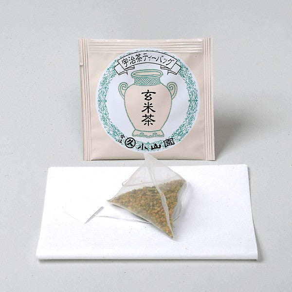Premium Marukyu Koyamaen Genmai Cha Roasted Rice Green Tea Bags - 20 Count Pack - Authentic Japanese Tea for Relaxation, Office Break or After-Meal Digestive Aid