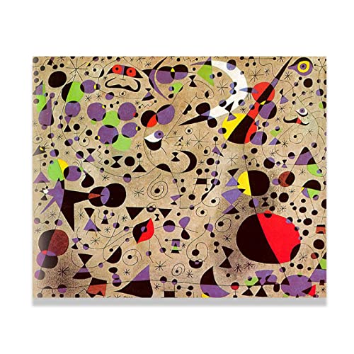 Joan Miro The Poetess Abstract Art Canvas Print - 30x40cm Famous Wall Decor Poster for Living Room, Bedroom & Office - No Frame Included