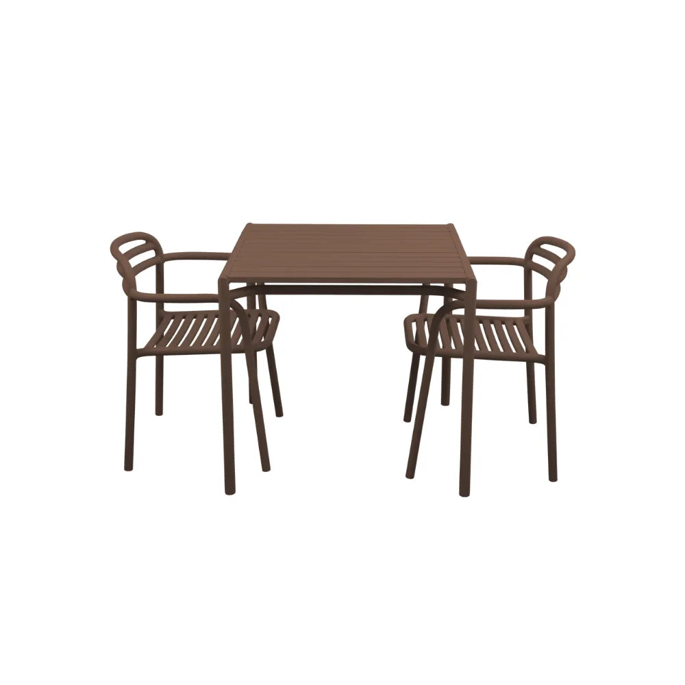 Bliss Outdoor Dining Table Set with 2 Armchairs - Patio Furniture for Garden, Backyard, Poolside & Outdoor Entertaining