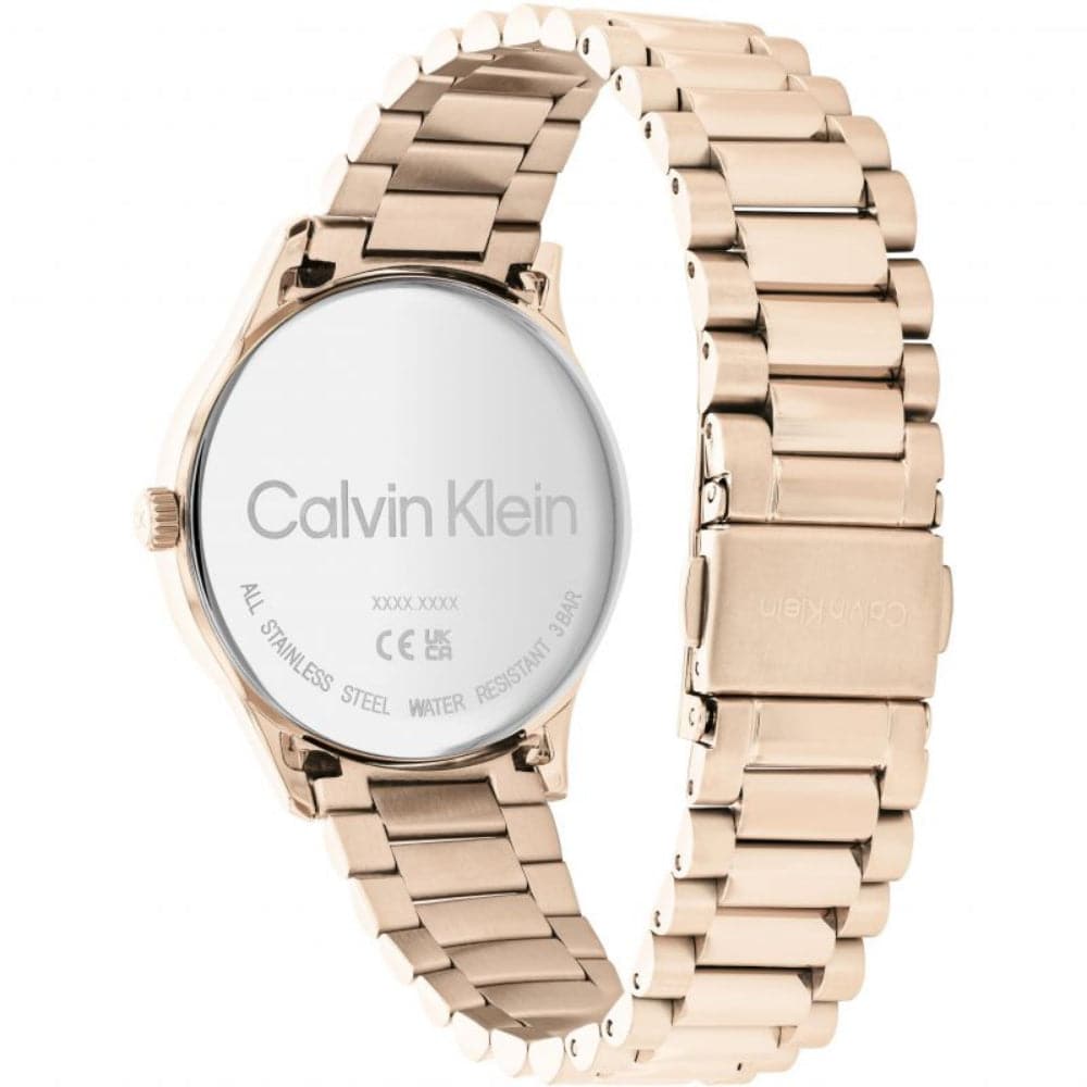 Calvin Klein Rose Gold Dial Stainless Steel Watch for Men & Women - 25200042 | Perfect for Office, Date Night & Everyday Wear