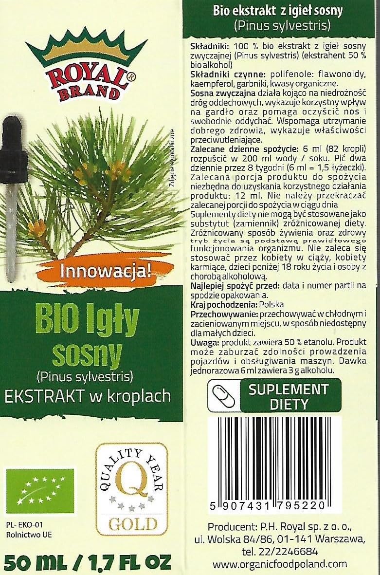 Organic Pine Needles & Pine Buds Extract Tincture - 50ml (1.7 FL OZ) - Natural Herbal Remedy for Respiratory Health & Immune Support - Perfect for Aromatherapy, DIY Skincare & Holistic Wellness