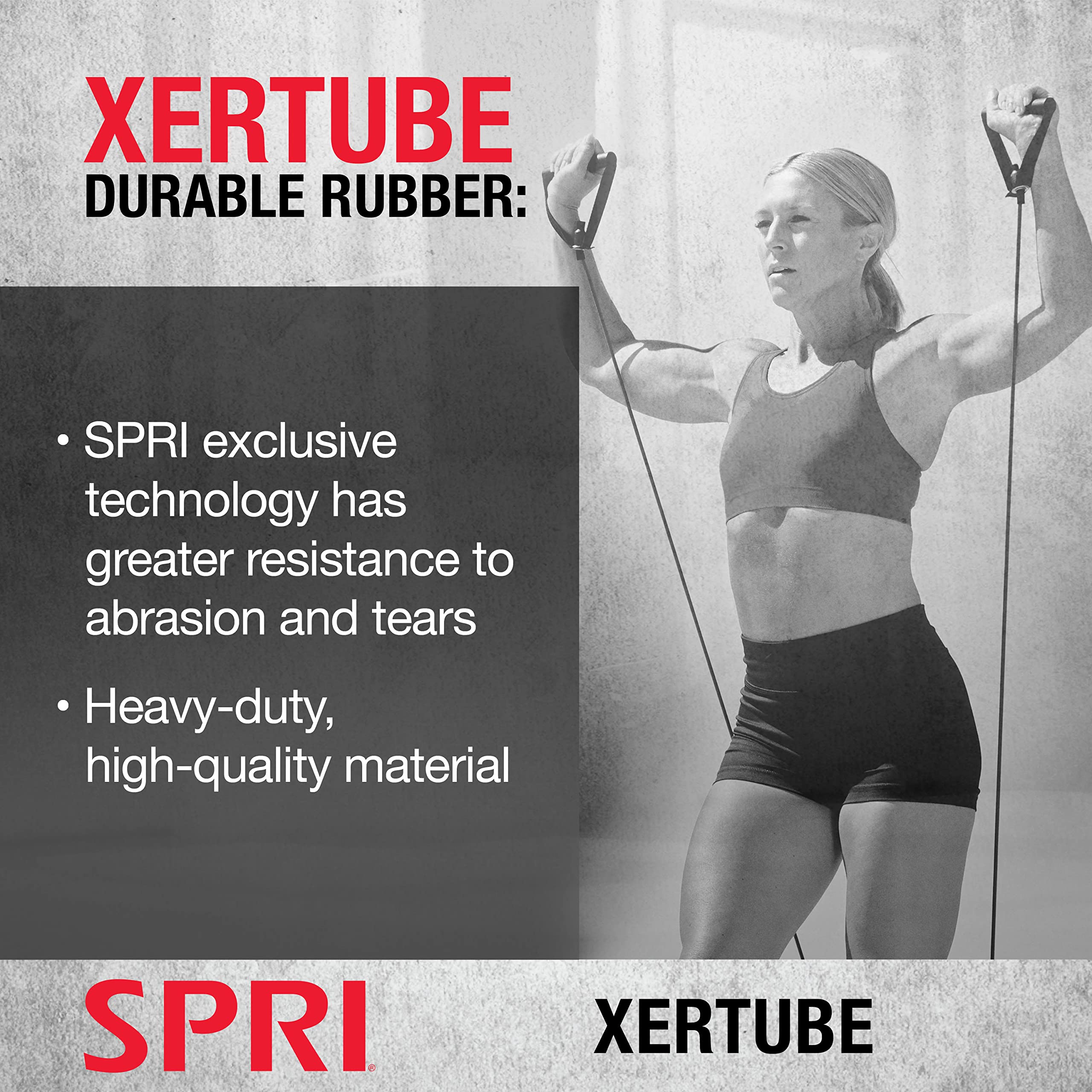 SPRI Xertube Resistance Bands with Handles - Premium Exercise Tubes for Home Gym, Strength Training & Physical Therapy | Includes Door Anchor Attachment for Full-Body Workouts