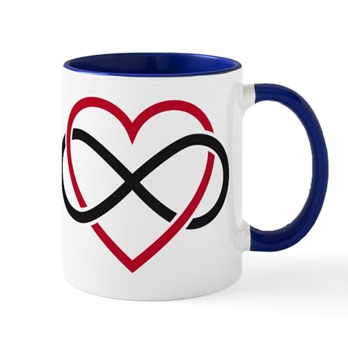 White/Navy Inside - Infinity Heart, Never Ending Love Mug