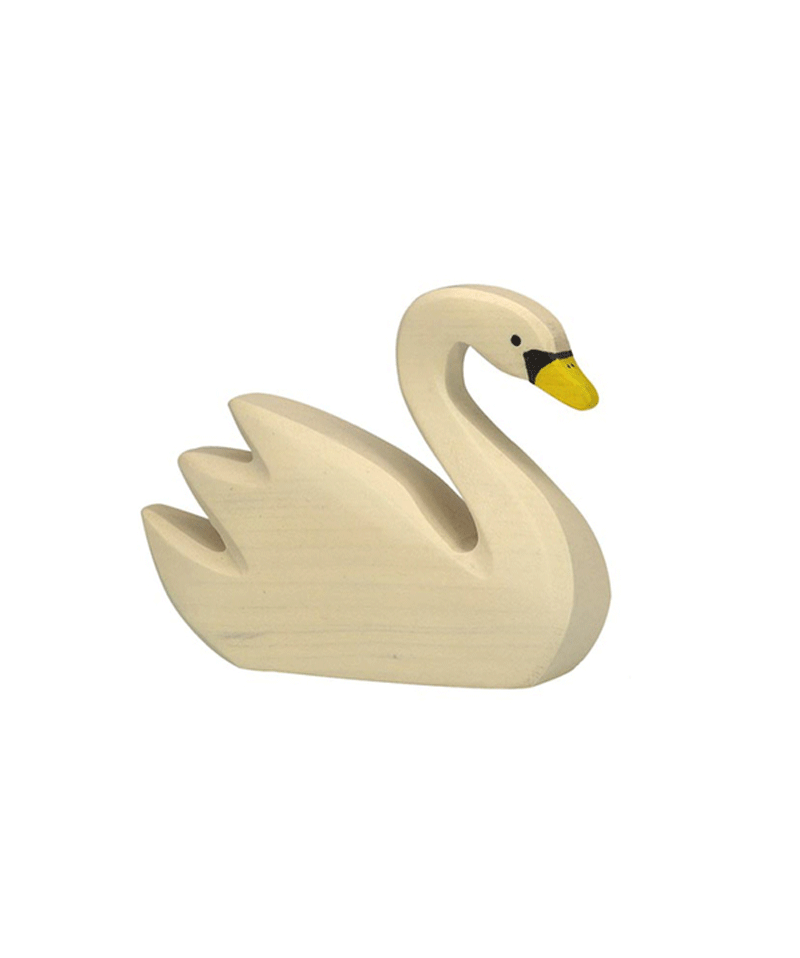 Holztiger Handcrafted Wooden Swan Figurine - Eco-Friendly Wooden Toy for Kids & Nursery Decor - Perfect for Waldorf Playrooms, Baby Showers & Nature-Inspired Gifts