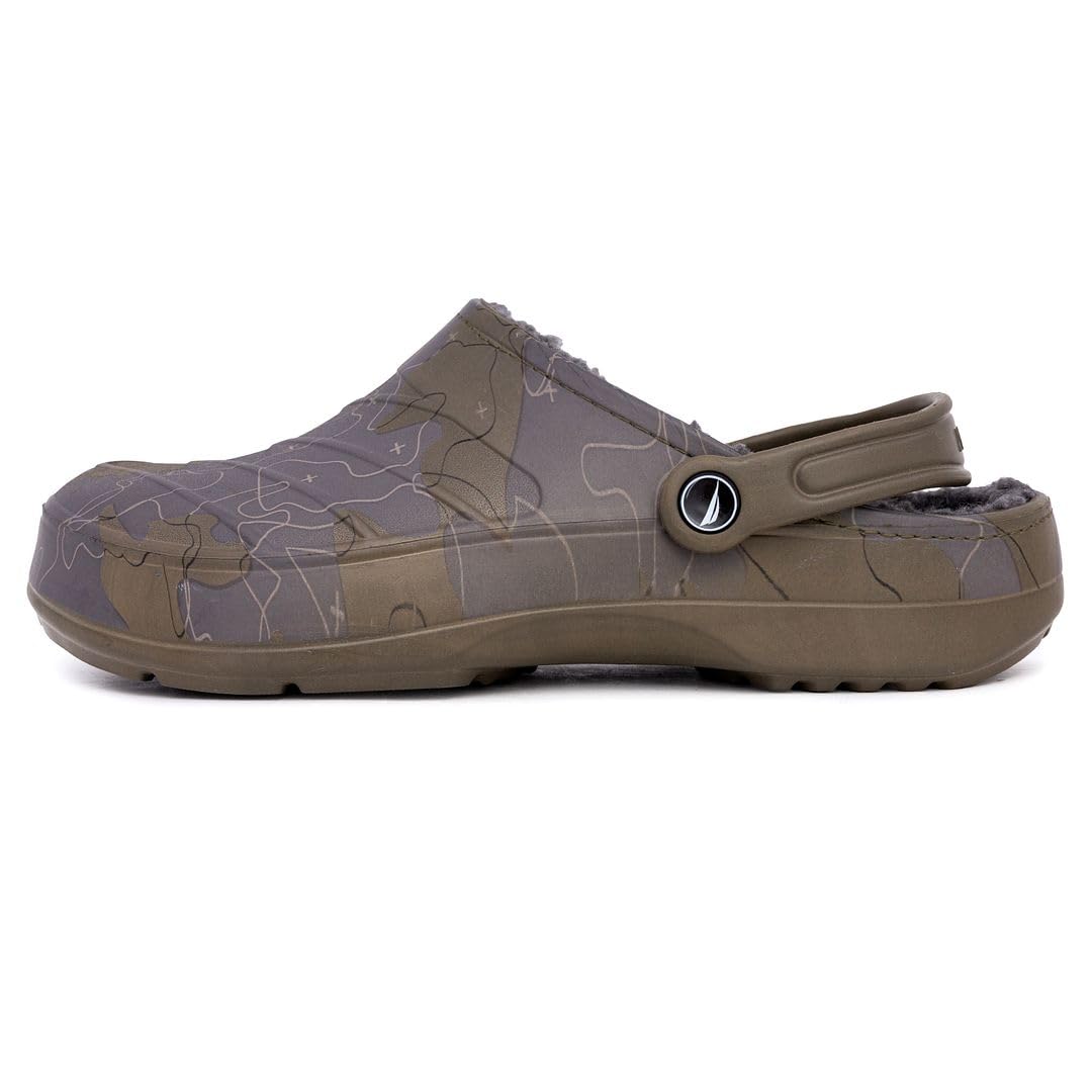Nautica Men's Athletic Clogs - Adjustable Slip-On Sports Sandals with Back Strap - Water Shoes & Fuzzy Slippers for Beach, Pool, Gym & Home Comfort