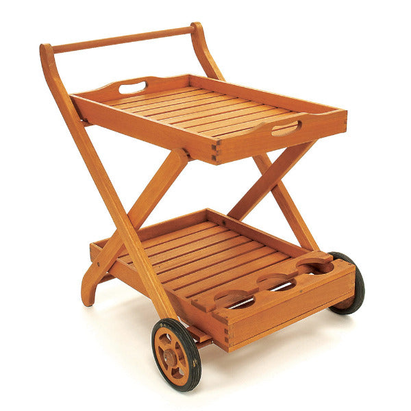 Achla Designs OFS-01 Serving Cart - 3-Tier Rolling Kitchen Utility Cart with Wheels for Dining Room, Living Room, or Outdoor Entertaining