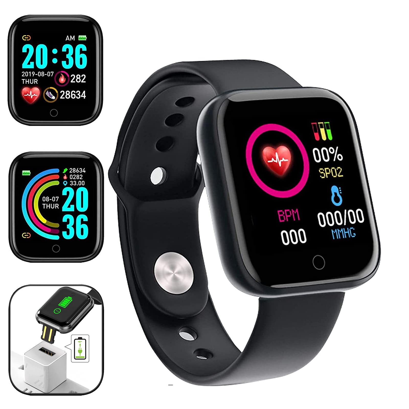 Waterproof Smart Watch with Heart Rate Monitor for Men & Women - Fitness Tracker for Swimming & Daily Use