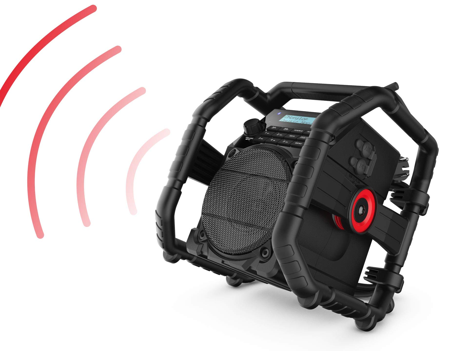 PerfectPro UBOX500R Heavy-Duty Construction Site Radio with DAB+/FM/Bluetooth®/AUX/USB - Shockproof, Battery Charging & Weatherproof - Ideal for Job Sites, Outdoor Work & Camping
