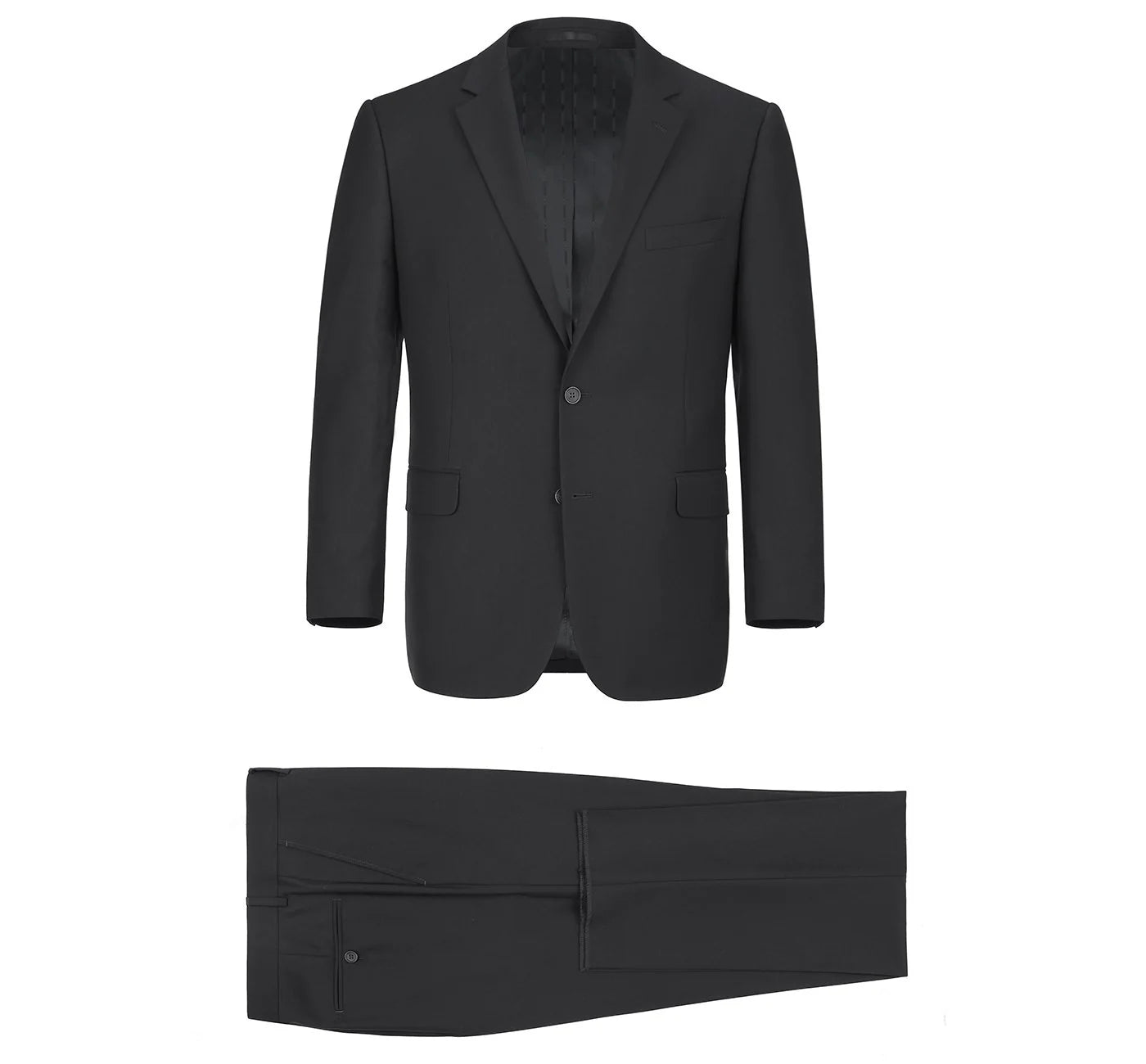 2-Piece Notch Lapel Suit for Men - Classic Black Business Suit | Perfect for Weddings, Office & Formal Events