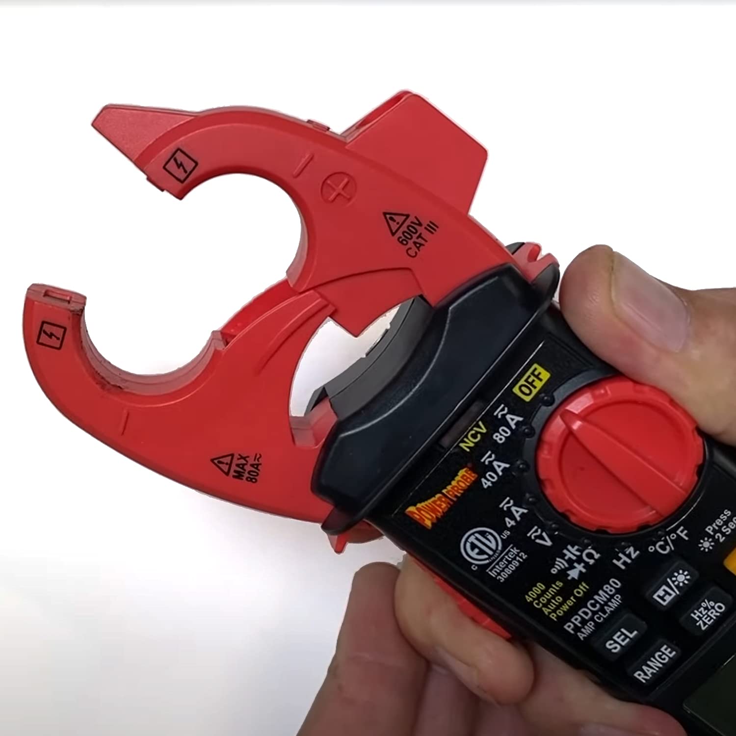 Digital Clamp Meter PPDCM80 - True RMS AC/DC Current Voltage Tester with Auto-Ranging & Backlit Display - Perfect for Electricians, HVAC Technicians & DIY Home Electrical Projects