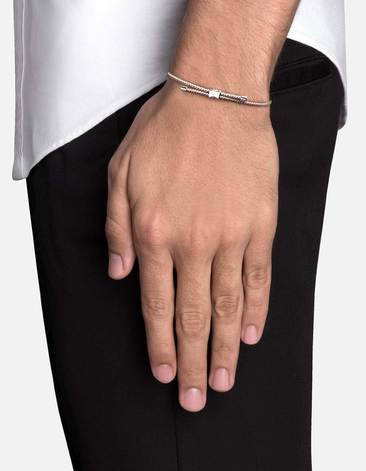 Orson Pull Bungee Rope Bracelet - Adjustable Sterling Silver Jewelry for Men & Women - Perfect for Outdoor Activities, Workouts, and Everyday Wear
