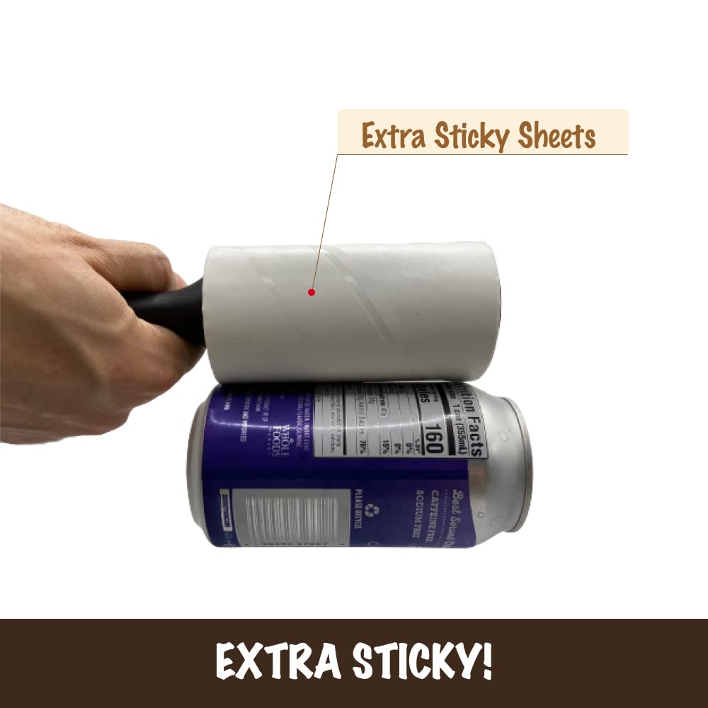 Pet Hair Lint Roller - Sticky Fur Remover for Clothes, Dog & Cat Hair - 360 Sheets Reusable - Perfect for Home, Office & Travel