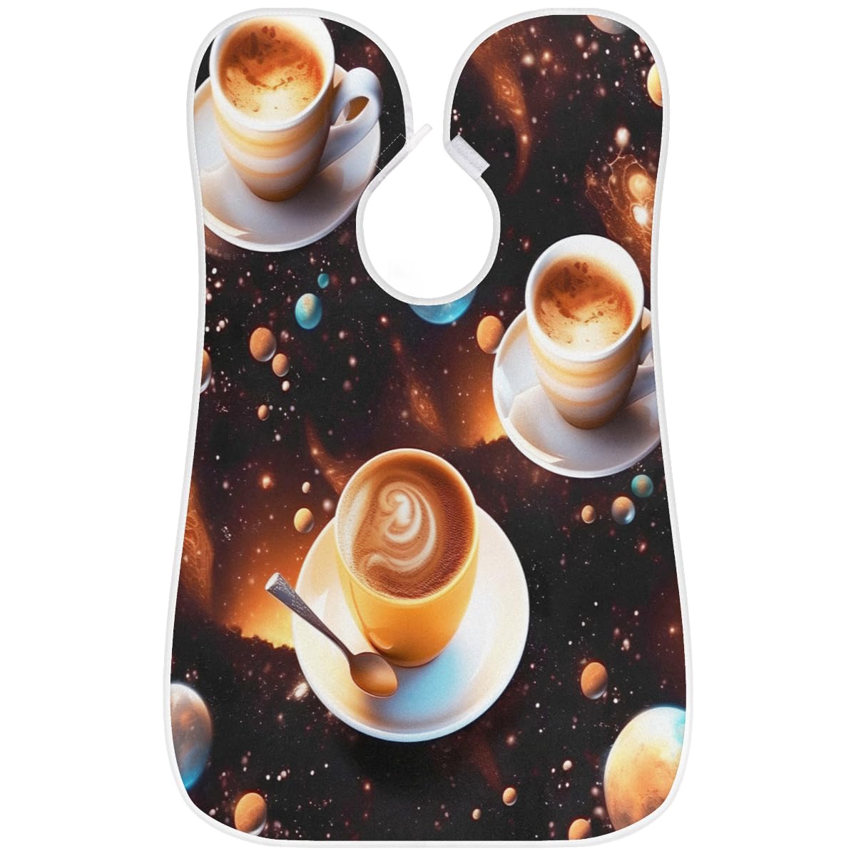 **Galaxy Coffee Beard Shaving Bib for Men & Women – Waterproof Hair Dye Apron, Makeup Cape & Barber Accessories – Perfect for Sink Cleanup, Beard Trimming & Haircut Styling (Great Gift for Barbers & Stylists)**    *(Use Cases: Ideal for barbershops, home haircuts, beard grooming, hair dyeing, makeup application, and salon styling.)*