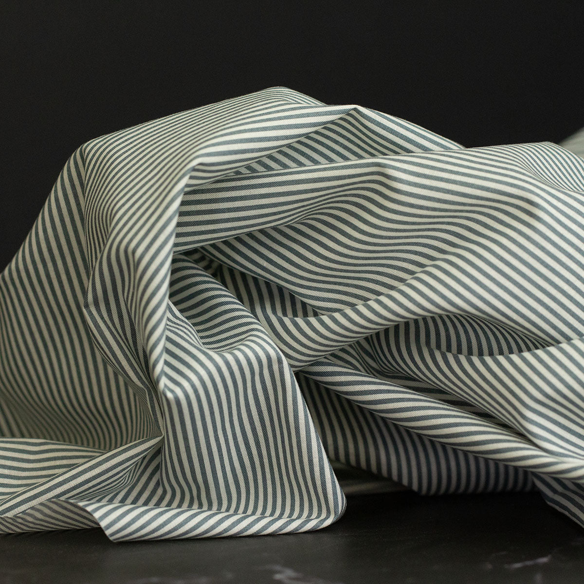 Premium Green Striped Cotton Fabric by Yuwa - Soft & Breathable for Dresses, Shirts & Home Decor