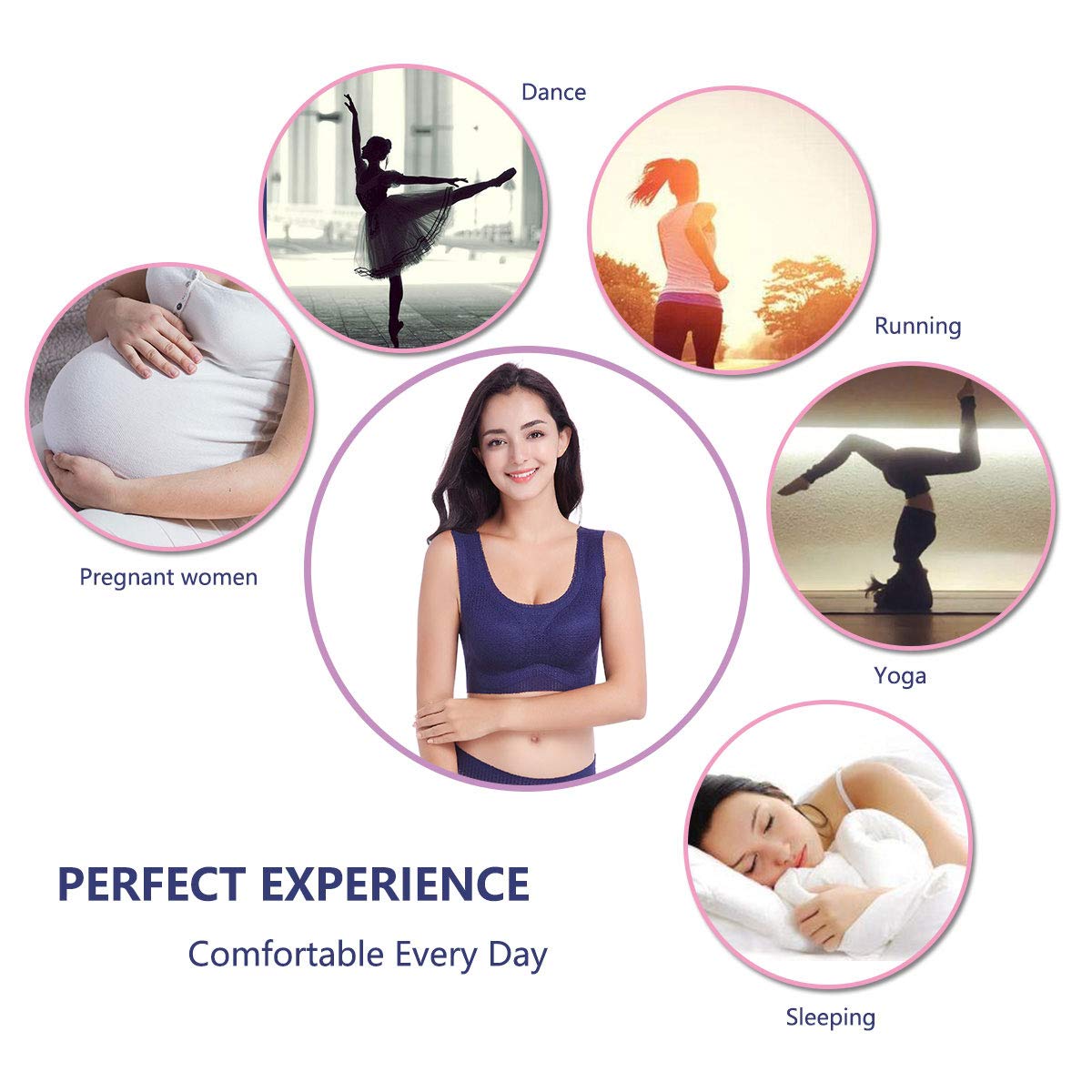 FEOYA Women's Sleep Bra Plus Size - Wireless Stretch Bralette for Sports & Comfort - Perfect for Yoga, Lounge & Nightwear