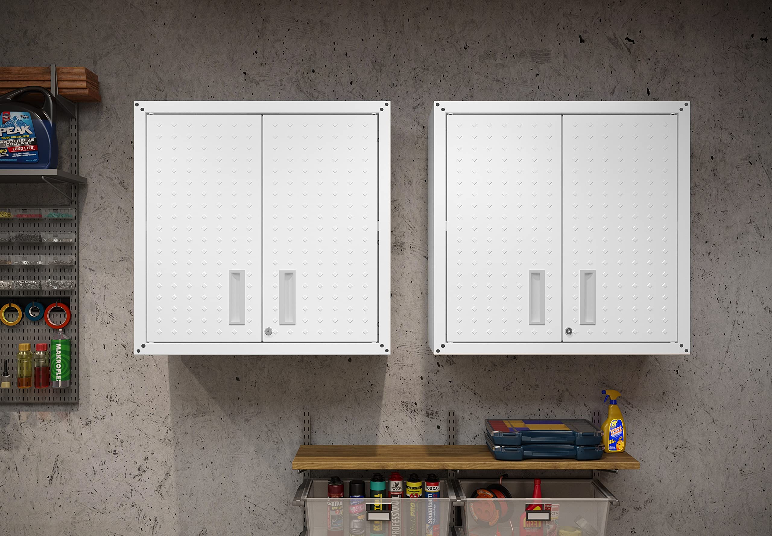 Manhattan Comfort Fortress Storage Units - White | Modern Home & Office Organization Solutions for Small Spaces | Perfect for Bedroom, Living Room & Closet Storage