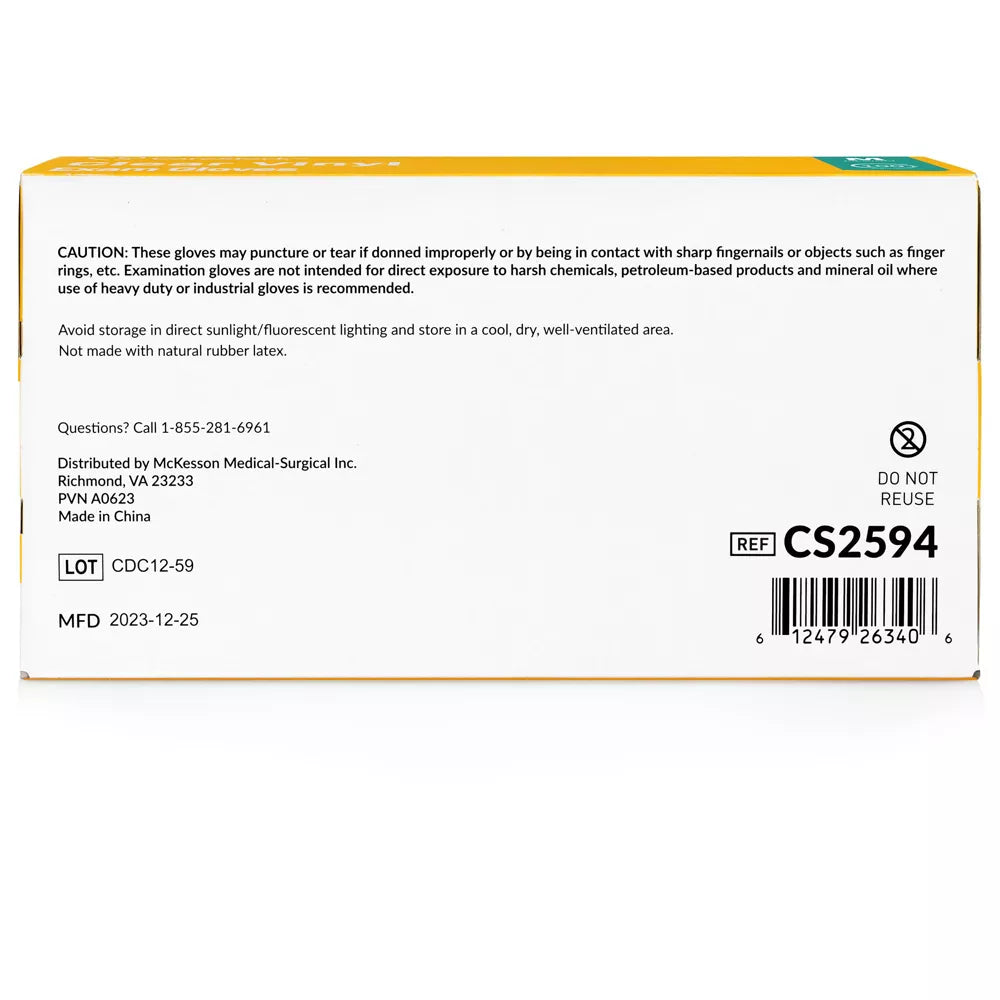 **CareStock Vinyl Exam Gloves - Ultra Strong, Slip-Resistant Textured Grip - Disposable Powder-Free Medical Gloves (Clear) - Ideal for Healthcare, Food Handling & Cleaning**