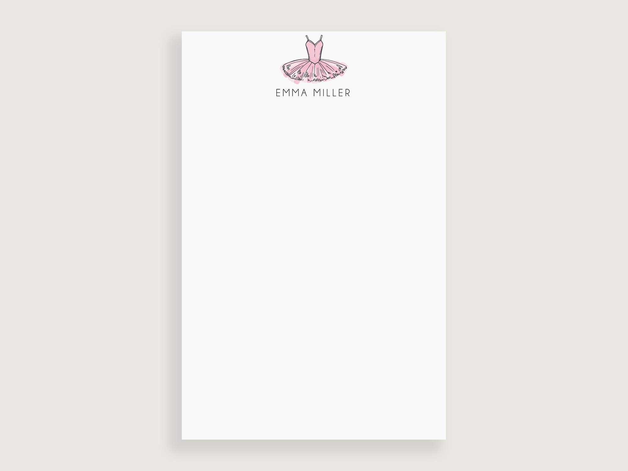 Personalized Ballerina Notepads for Girls - Lined or Unlined Writing Paper in 3 Sizes (Small, Medium, Large) - Perfect for Journals, Letters & School Notes