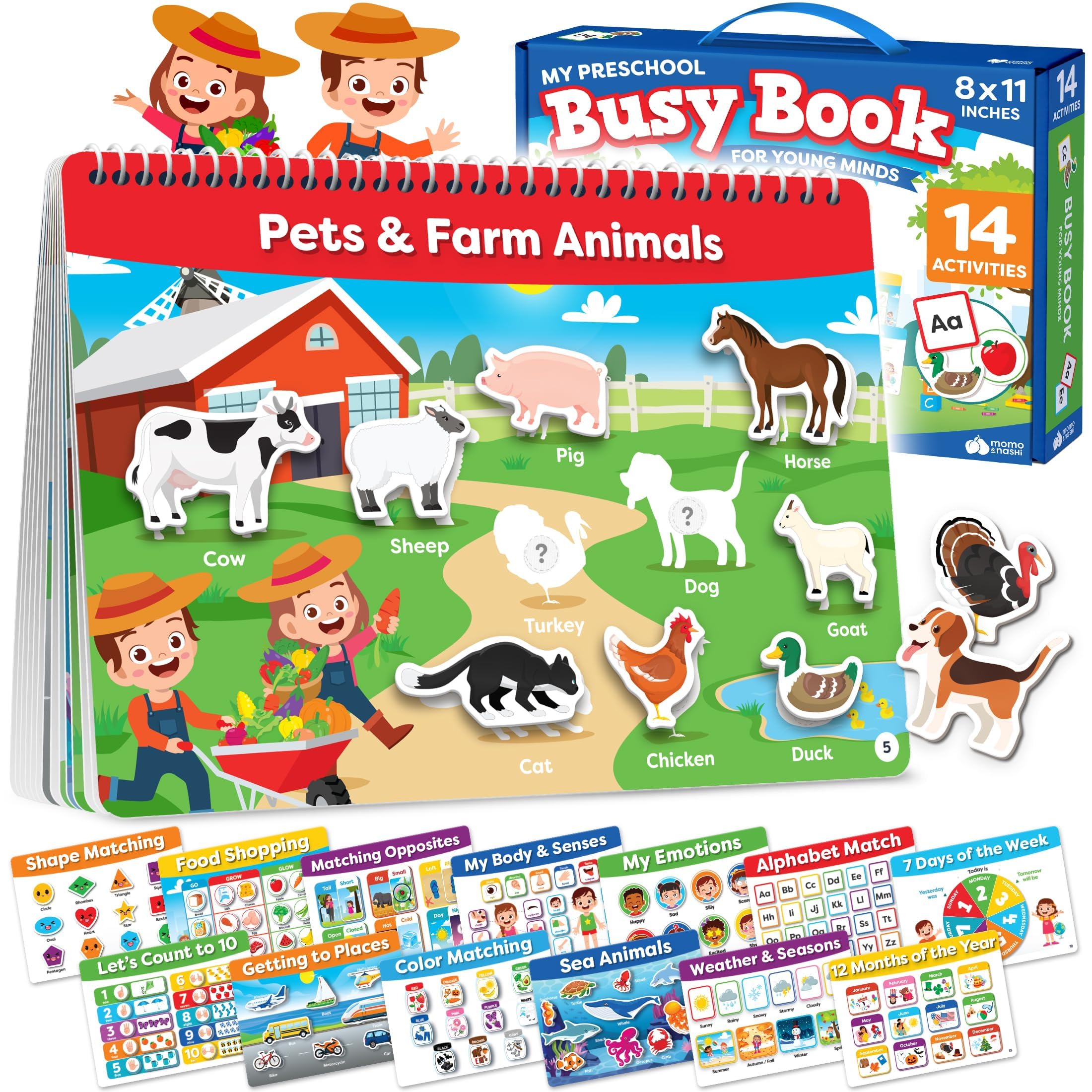 Montessori Busy Book for Toddlers Ages 3-5 - Preassembled Preschool Learning Activities, Homeschool & Montessori Educational Toys - Best Easter & Birthday Gifts for 3-4 Year Old Boys & Girls - Perfect for Travel, Quiet Time & Early Childhood Development