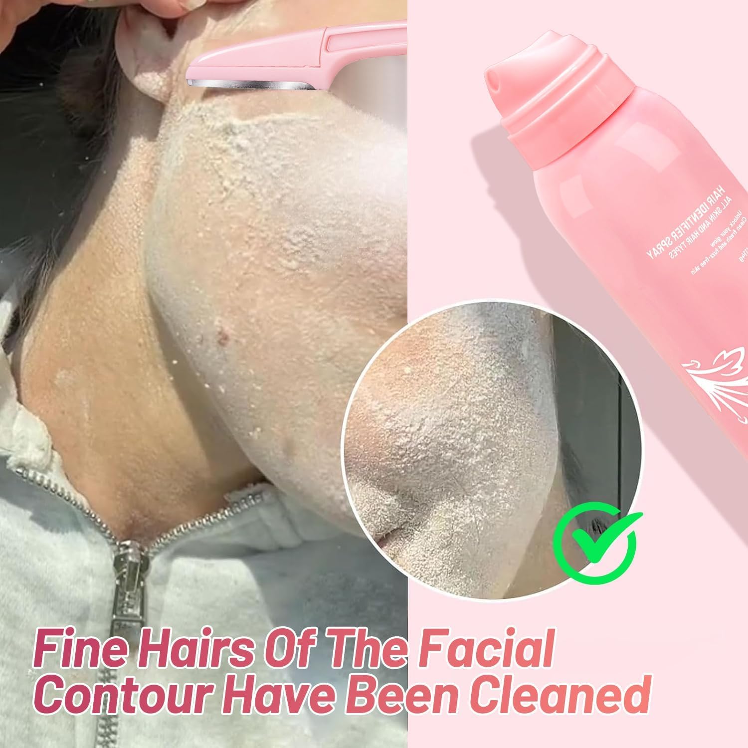 Best Hair Identifier Spray for Face Shaving - Women & Men Dermaplaning Tool | Precise Facial Hair Removal Spray for Smooth Skin | Perfect for At-Home Dermaplane Treatments & Salon Use
