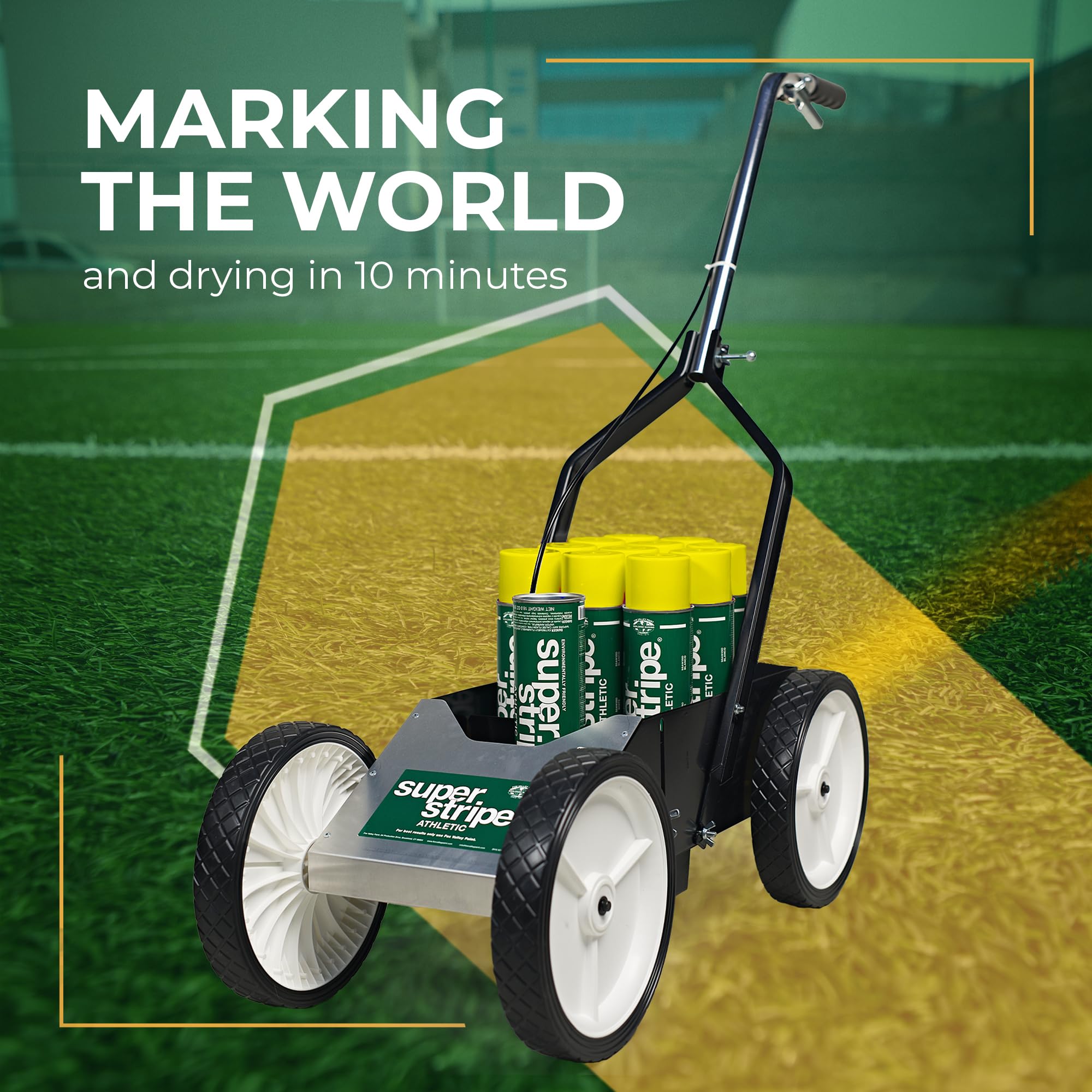 Fox Valley Athletic Field Marking Paint - 18 oz (Pack of 12), Easy to Use Grass & Turf Paint for Tennis Courts, Basketball Courts, Soccer Fields - Bright Athletic Yellow - Perfect for Sports Field Maintenance & Outdoor Events