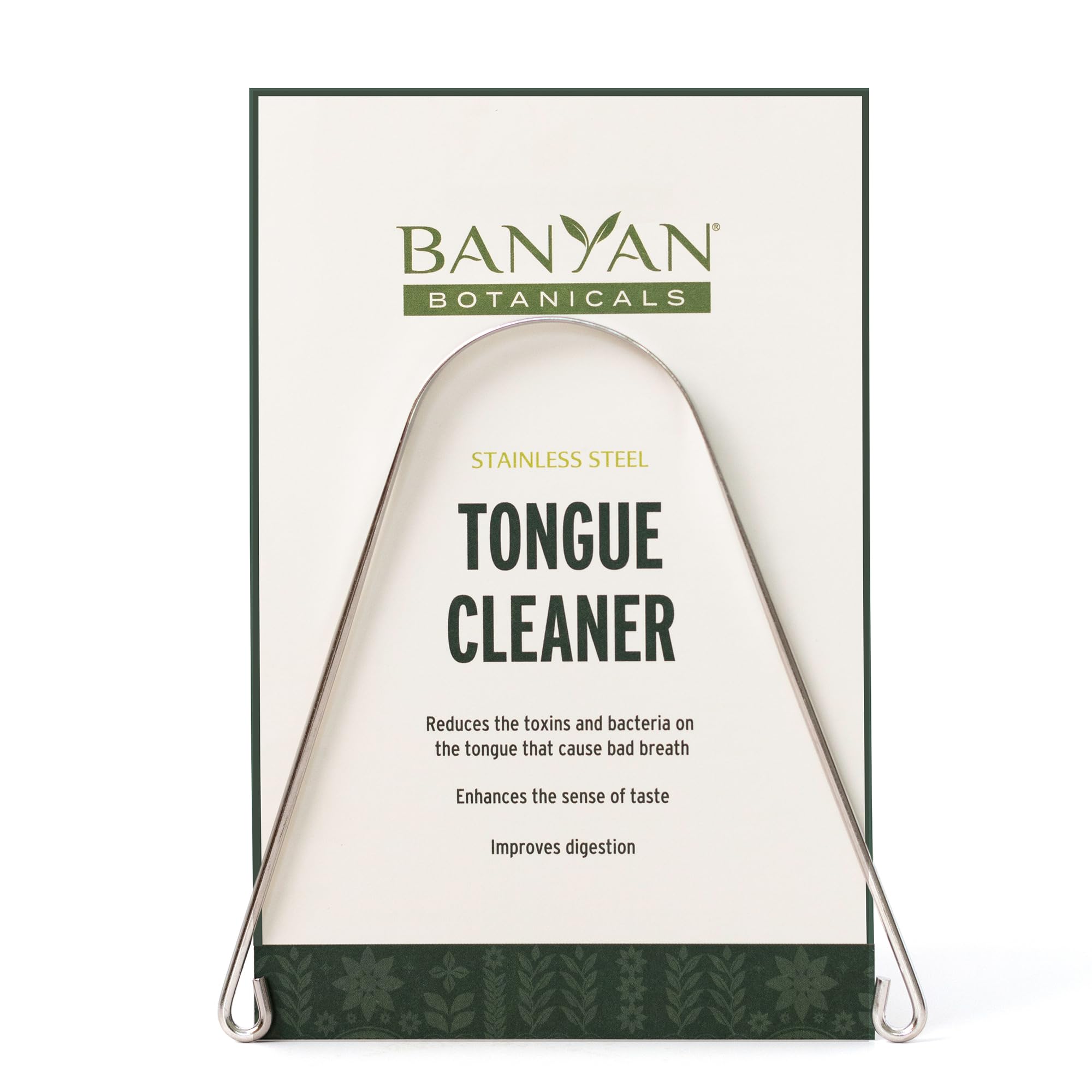 Banyan Botanicals Ayurvedic Tongue Cleaner for Oral Hygiene - Stainless Steel Tongue Scraper for Fresh Breath & Detox - Perfect for Daily Dental Care & Morning Routine