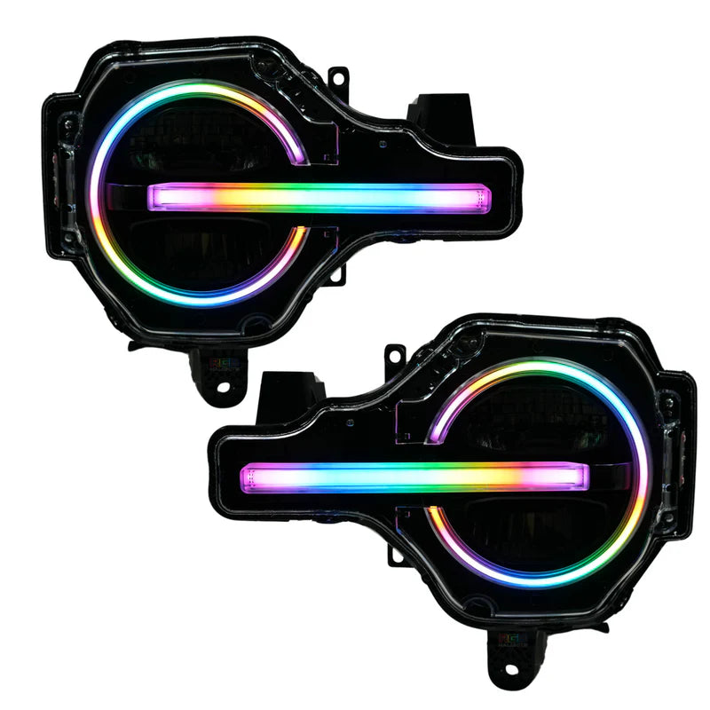 Ford Bronco Multicolor LED Flow Headlights - Compatible with 2021-2024 Models | Off-Road & Night Driving Upgrade