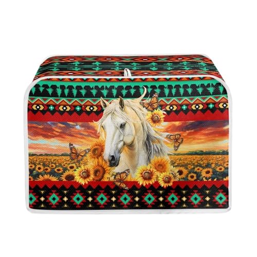 Red and Green - Aztec Horse Sunflower Butterfly