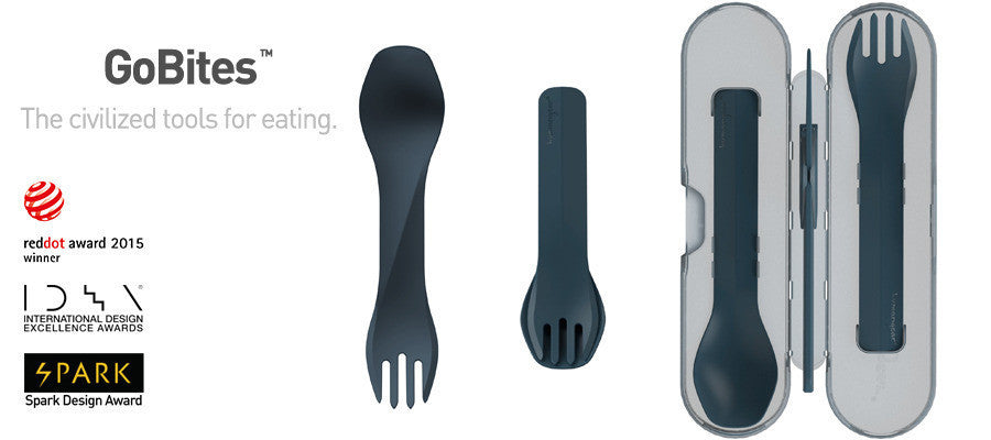 Humangear GoBites Duo Travel Utensils Set - Compact & Lightweight Fork & Spoon for Camping, Hiking, Backpacking & Outdoor Adventures