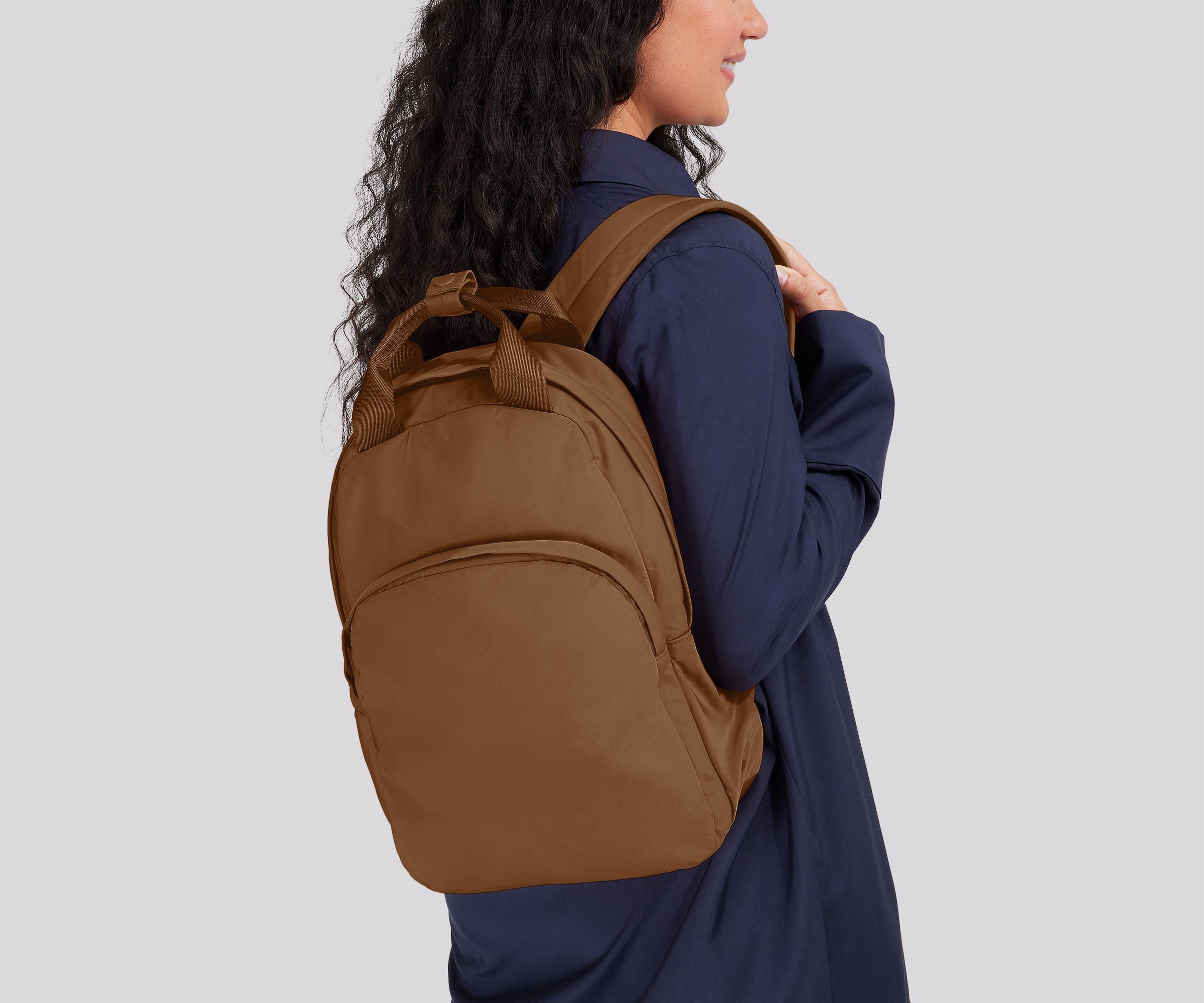 Lightweight Amaro Brown Backpack for Travel, Hiking & Daily Use - Durable & Comfortable Featherlight Design