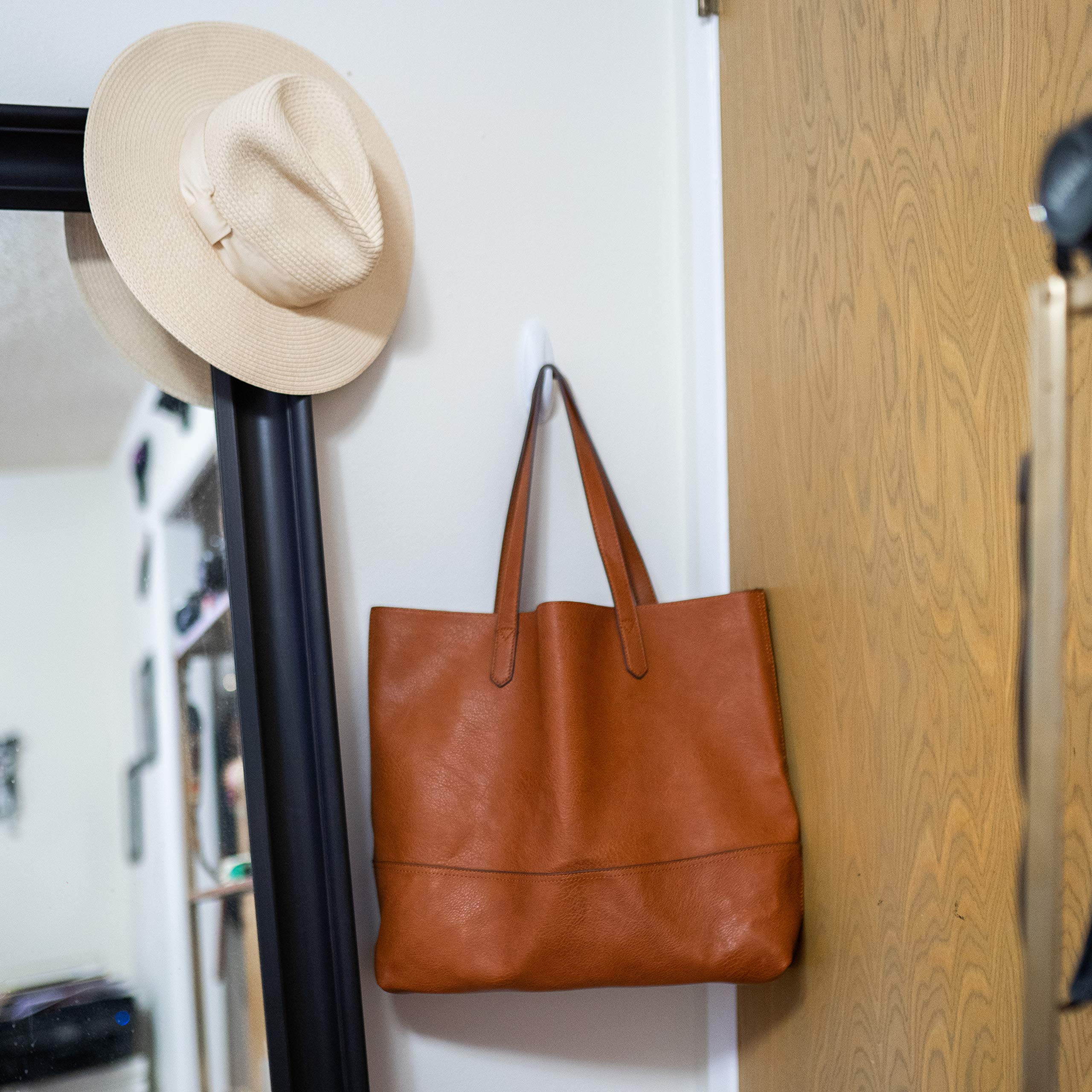 Stylish Large Vegan Leather Tote Bag for Women - Slouchy Open Top Shoulder Purse | Perfect for Work, Travel & Everyday Use