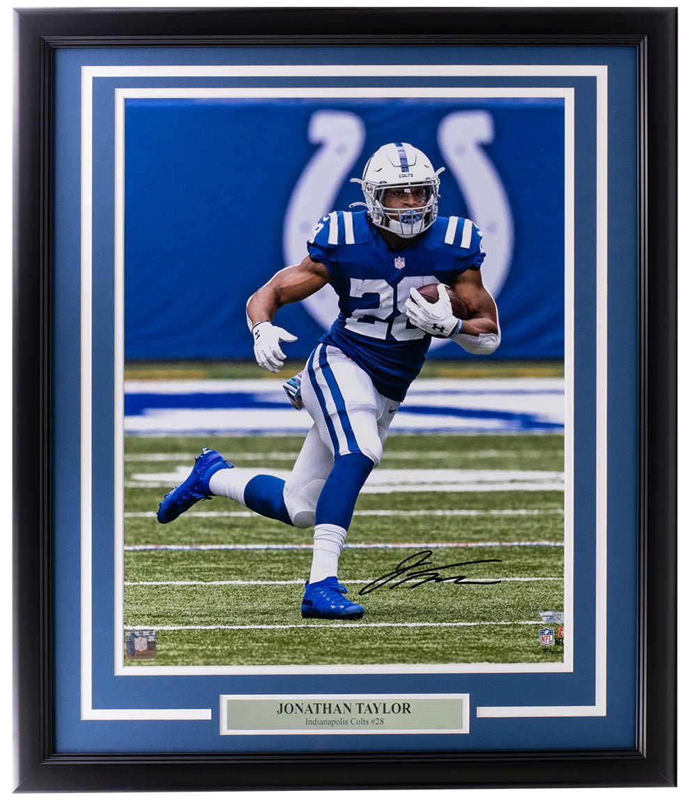Jonathan Taylor Autographed Signed Framed 16x20 Indianapolis Colts Photo - Limited Edition NFL Memorabilia for Sports Fans & Collectors - Perfect for Man Cave, Game Room, or Office Decor