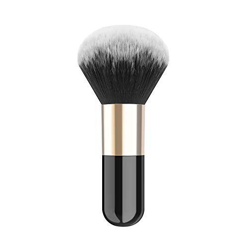 Luxspire Soft Kabuki Makeup Brush for Powder & Blush - Black & Gold