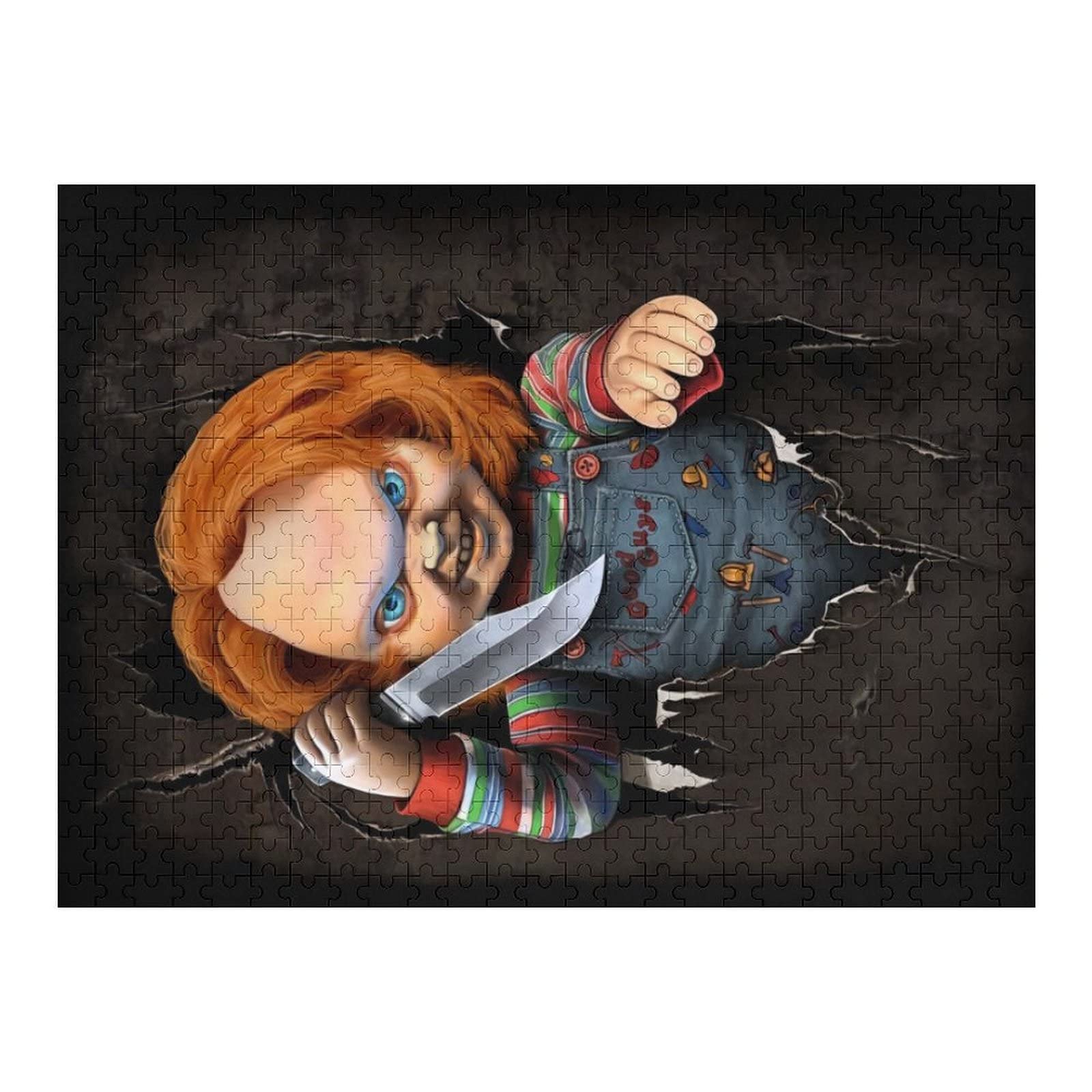 Child's Play Chucky Classic Horror Movie 300/500/1000 Piece Jigsaw Puzzle - Fun Educational Puzzle Game for Kids & Stress Relief Puzzle for Adults - Perfect for Family Game Night, Halloween Decor & Horror Fans Collection