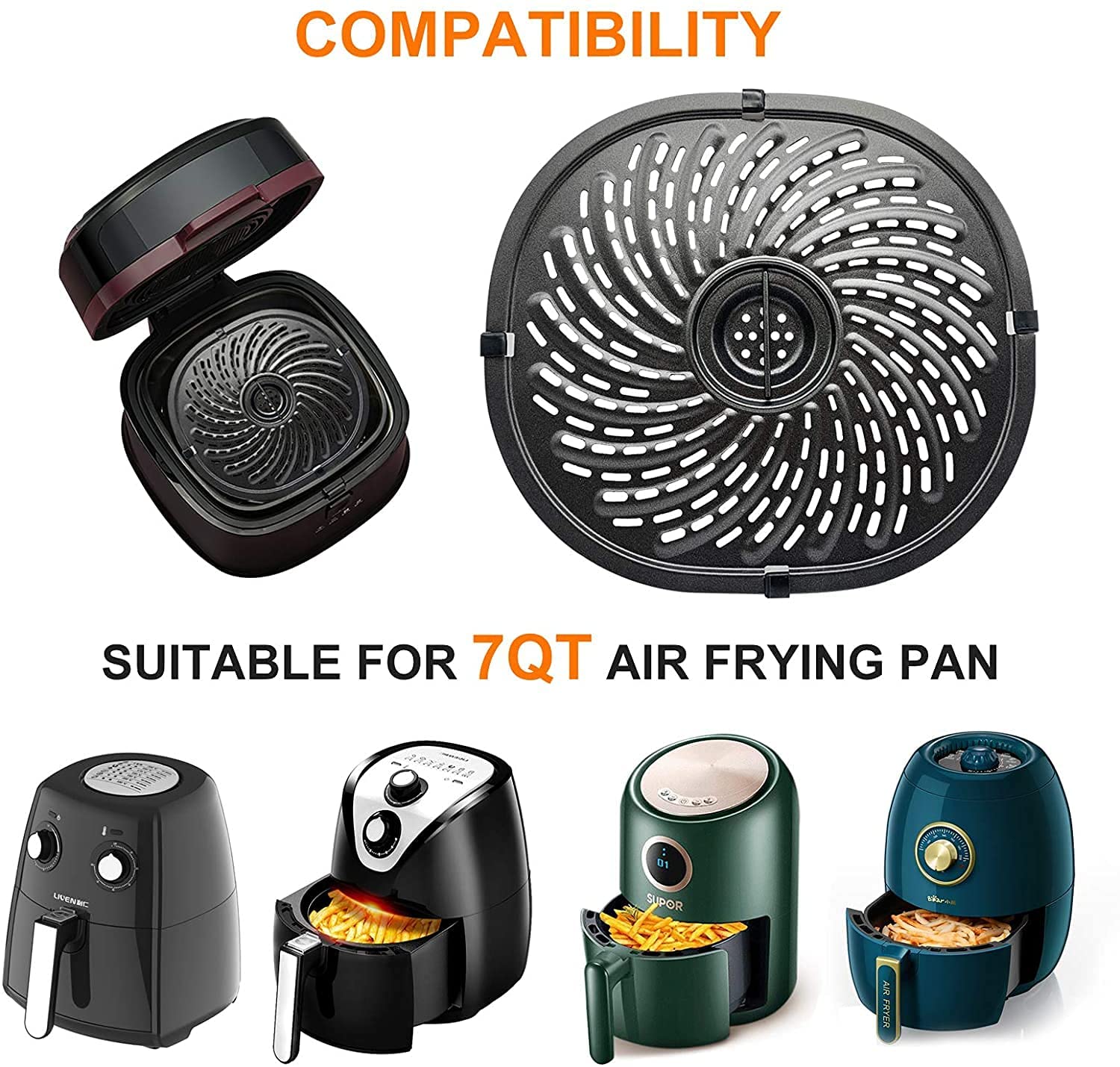 PowerXL Vortex 7 QT Air Fryer Replacement Grill Pan - 10.1