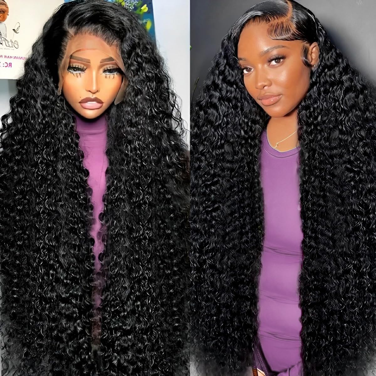 30 Inch 13x6 Deep Wave Lace Front Wigs 100% Virgin Human Hair - 200 Density Pre-Plucked HD Lace Wig with Natural Hairline, Glueless Design for Women - Perfect for Daily Wear, Cosplay & Special Occasions