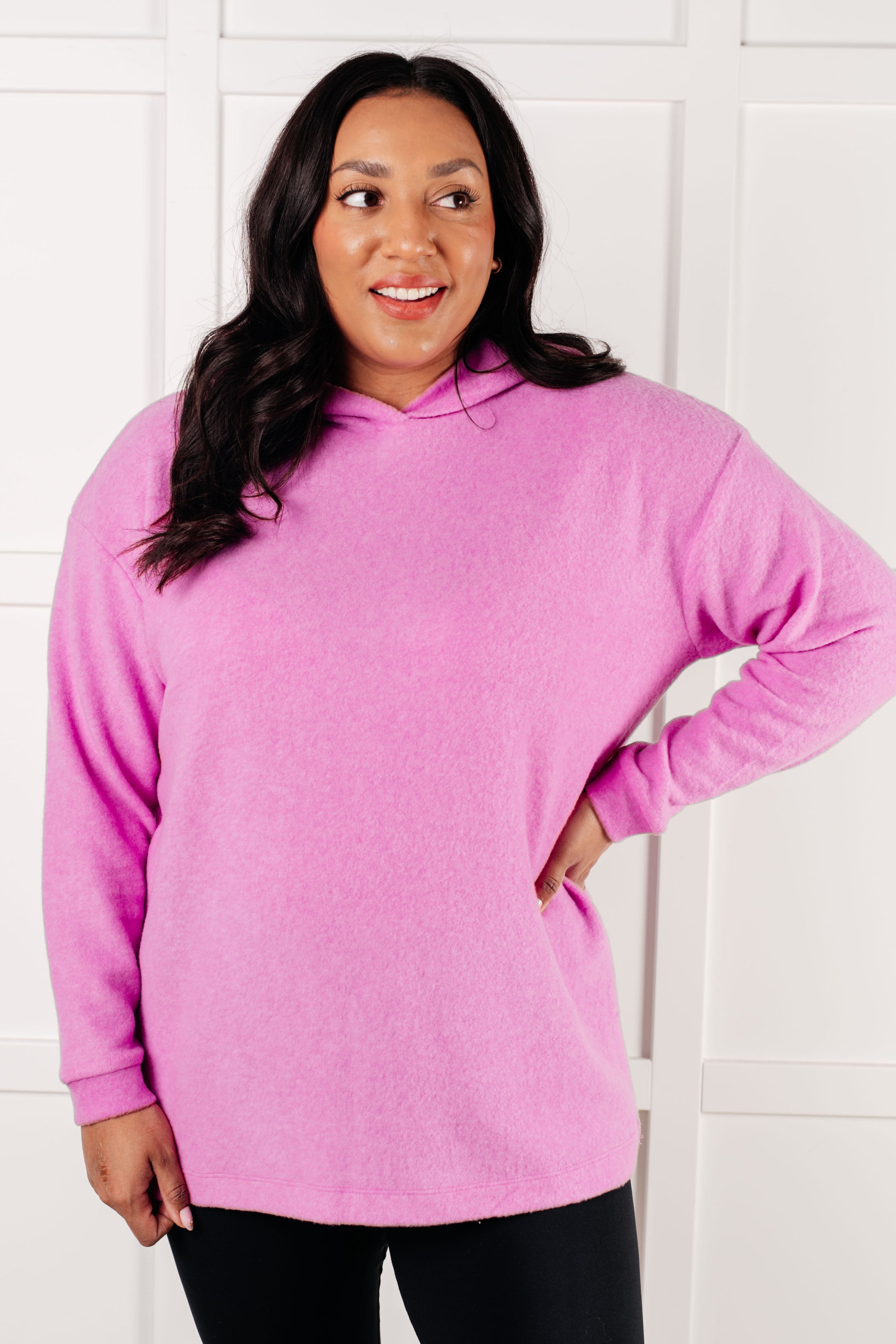 Best Women's Bright Mauve Hooded Pullover Sweatshirt - Cozy & Stylish for Casual Wear, Workouts, and Lounging
