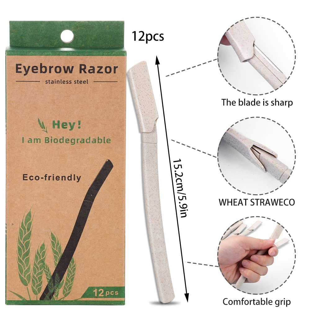12-Pack Dermaplaning Blades for Face - Facial Razors for Women & Men - Eyebrow Shaper & Peach Fuzz Remover - Exfoliating Dead Skin & Fine Hair Removal Tool - Perfect for At-Home Spa, Pre-Makeup Prep & Smooth Skin Care Routine