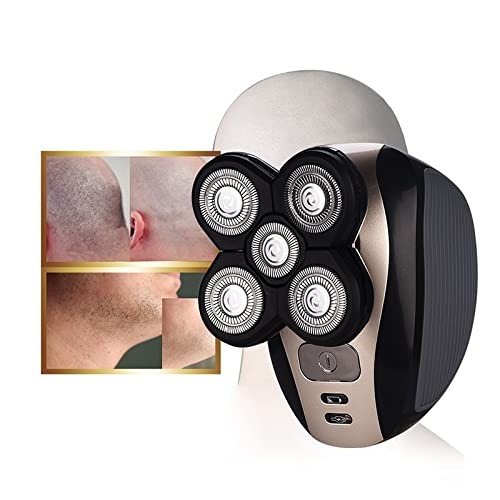 5-in-1 Rechargeable Electric Razor for Men - 4D Floating Head Shaver with Nose Hair Trimmer & Clipper | Perfect for Travel, Gym & Daily Grooming Routine