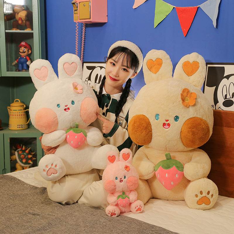Cute Kawaii Bunny Plush Toy - Ultra Soft Huggable Rabbit Stuffed Animal for Kids, Girls & Boys | Perfect for Bedroom Decor, Birthday Gifts & Cuddling