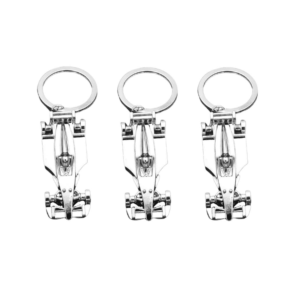 Milisten 3-Piece Mini Keychain Set - Formula 1 Car, Tire & Microphone Charms - Alloy Metal Key Fobs for Couples, Race Car Enthusiasts & Party Favors - Perfect for Gifts, Souvenirs & Car Keys Accessories