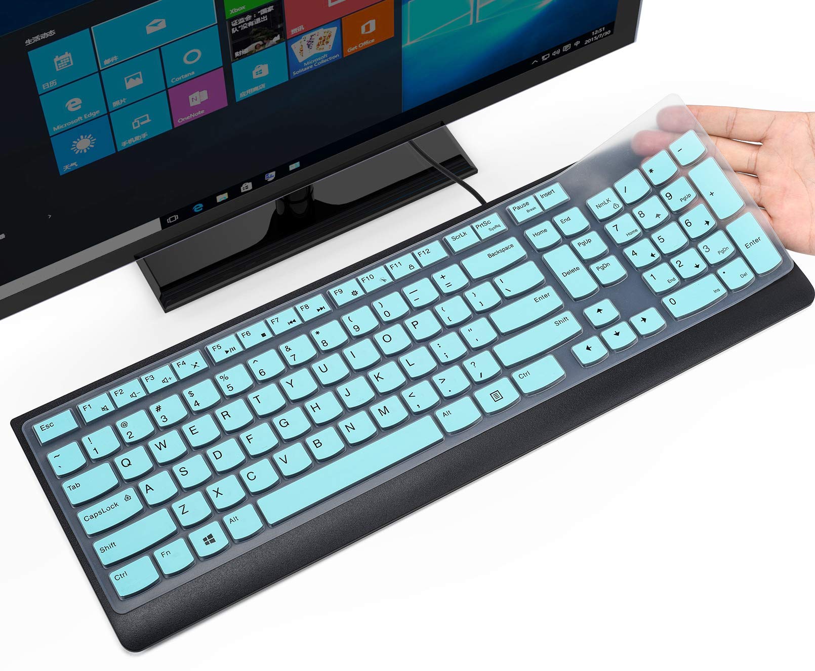 CaseBuy Keyboard Cover for Lenovo 510 Wireless Keyboard (GX30N81775/4X30M39458) - Premium Silicone Protector Skin | Keyboard Accessories | Mint Green | Perfect for Office, Home & Travel Use